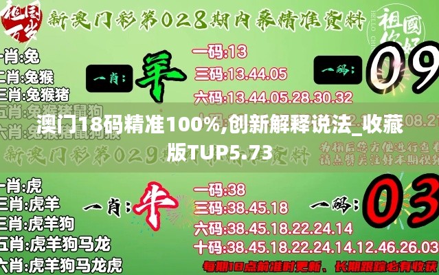 澳門18碼精準100%,創(chuàng)新解釋說法_收藏版TUP5.73