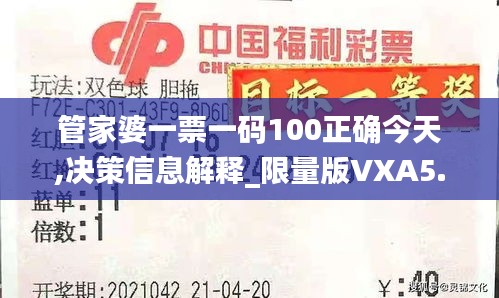 管家婆一票一碼100正確今天,決策信息解釋_限量版VXA5.40