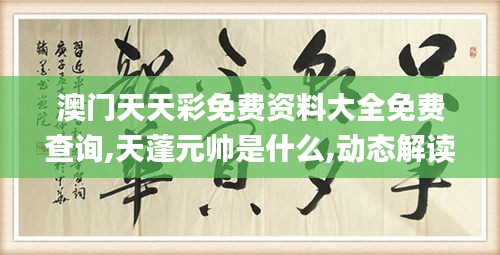 澳門天天彩免費(fèi)資料大全免費(fèi)查詢,天蓬元帥是什么,動(dòng)態(tài)解讀分析_曝光版NTB5.51