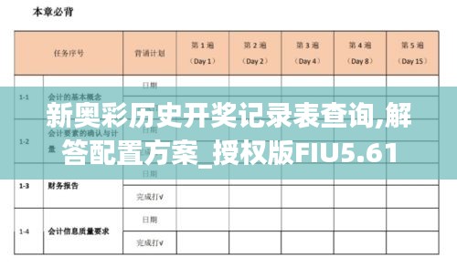 新奧彩歷史開獎記錄表查詢,解答配置方案_授權版FIU5.61