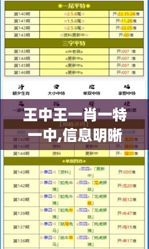 王中王一肖一特一中,信息明晰解析導(dǎo)向_多功能版MQK13.15