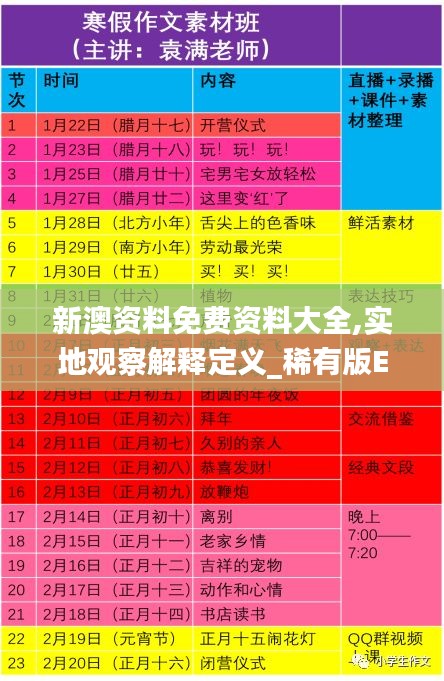 新澳資料免費(fèi)資料大全,實(shí)地觀察解釋定義_稀有版EXS13.22