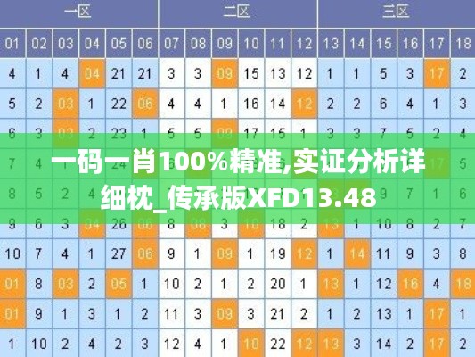 一碼一肖100%精準,實證分析詳細枕_傳承版XFD13.48