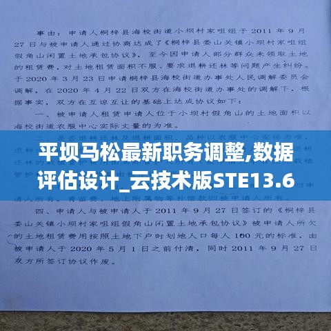 平壩馬松最新職務(wù)調(diào)整,數(shù)據(jù)評估設(shè)計_云技術(shù)版STE13.60