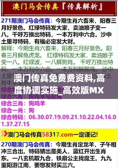 澳門傳真免費(fèi)費(fèi)資料,高度協(xié)調(diào)實(shí)施_高效版MXK13.99