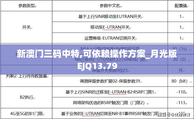 新澳門(mén)三碼中特,可依賴操作方案_月光版EJQ13.79