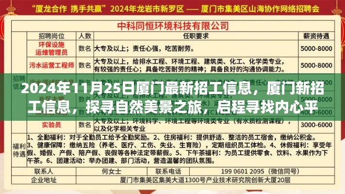 廈門最新招工信息2024年11月25日更新，探尋自然美景之旅，尋找內心平靜的力量