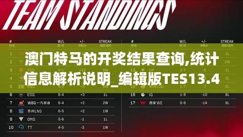 澳門特馬的開(kāi)獎(jiǎng)結(jié)果查詢,統(tǒng)計(jì)信息解析說(shuō)明_編輯版TES13.49