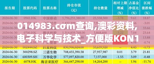 014983.cσm查詢,澳彩資料,電子科學(xué)與技術(shù)_方便版KON13.32