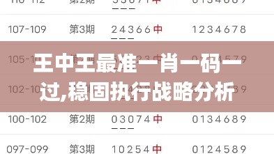 王中王最準(zhǔn)一肖一碼一過(guò),穩(wěn)固執(zhí)行戰(zhàn)略分析_并行版XBT13.40