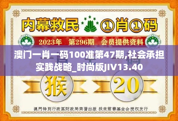 澳門一肖一碼100準(zhǔn)第47期,社會承擔(dān)實踐戰(zhàn)略_時尚版JIV13.40
