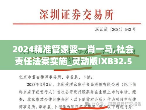 2024精準管家婆一肖一馬,社會責任法案實施_靈動版IXB32.534