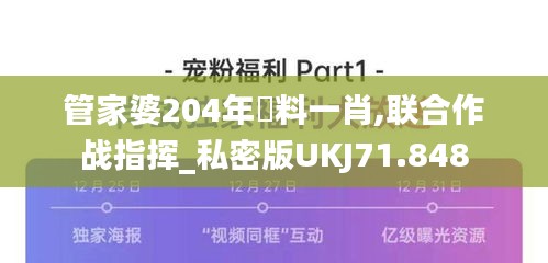 管家婆204年資料一肖,聯(lián)合作戰(zhàn)指揮_私密版UKJ71.848