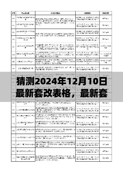 揭秘最新套改表格制作指南，預(yù)測與完成2024年12月10日的套改表格步驟解析