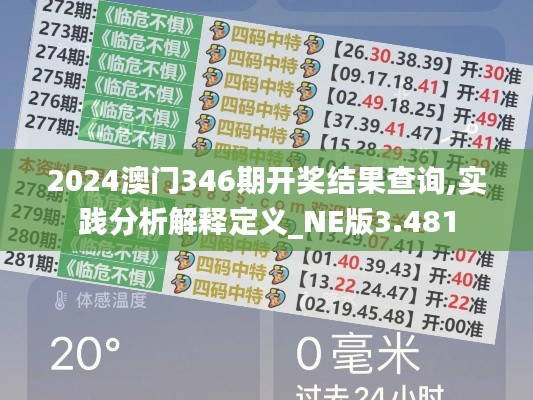 2024澳門(mén)346期開(kāi)獎(jiǎng)結(jié)果查詢,實(shí)踐分析解釋定義_NE版3.481