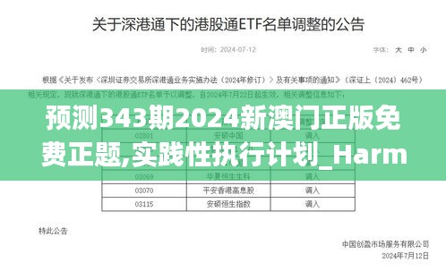 預測343期2024新澳門正版免費正題,實踐性執(zhí)行計劃_Harmony款4.273