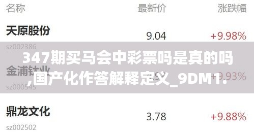 347期買馬會中彩票嗎是真的嗎,國產(chǎn)化作答解釋定義_9DM1.599