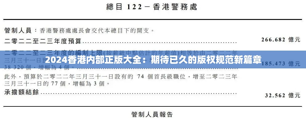 2024香港內(nèi)部正版大全：期待已久的版權(quán)規(guī)范新篇章
