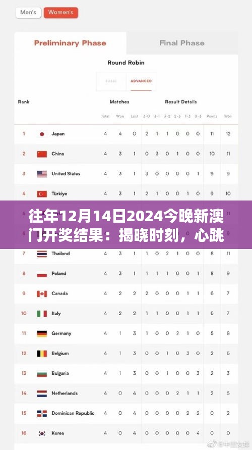 往年12月14日2024今晚新澳門開獎(jiǎng)結(jié)果：揭曉時(shí)刻，心跳與期待的同步