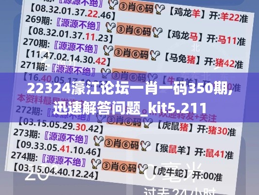 22324濠江論壇一肖一碼350期,迅速解答問題_kit5.211