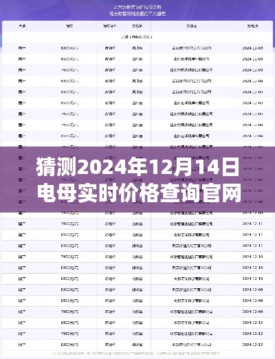揭秘電母實(shí)時(shí)價(jià)格查詢官網(wǎng)，洞悉未來價(jià)格走勢(shì)，預(yù)測(cè)電母最新價(jià)格動(dòng)向（2024年預(yù)測(cè)）