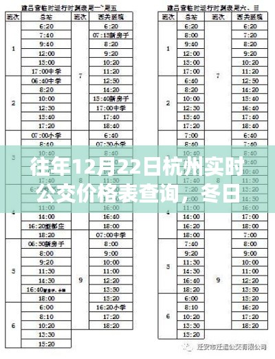 杭州冬日公交奇遇，實(shí)時(shí)公交價(jià)格表背后的暖心故事與歷年查詢匯總