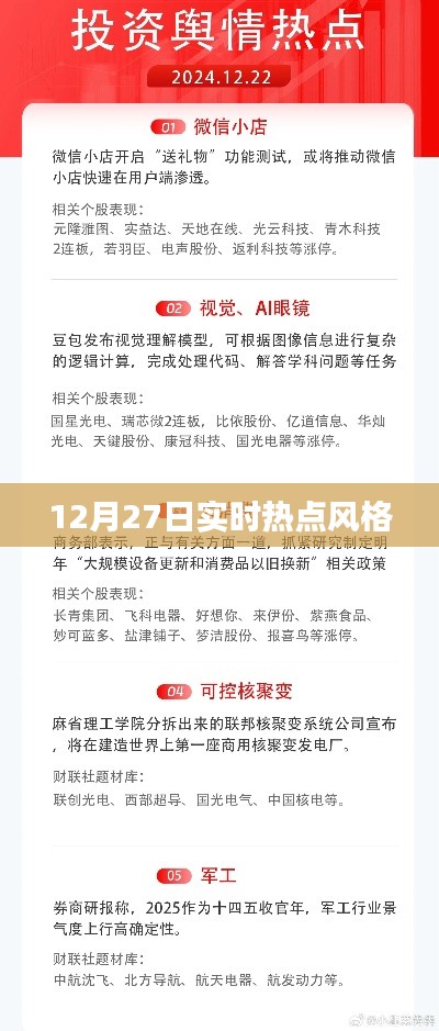 時(shí)尚潮流風(fēng)向標(biāo)，12月27日實(shí)時(shí)熱點(diǎn)聚焦