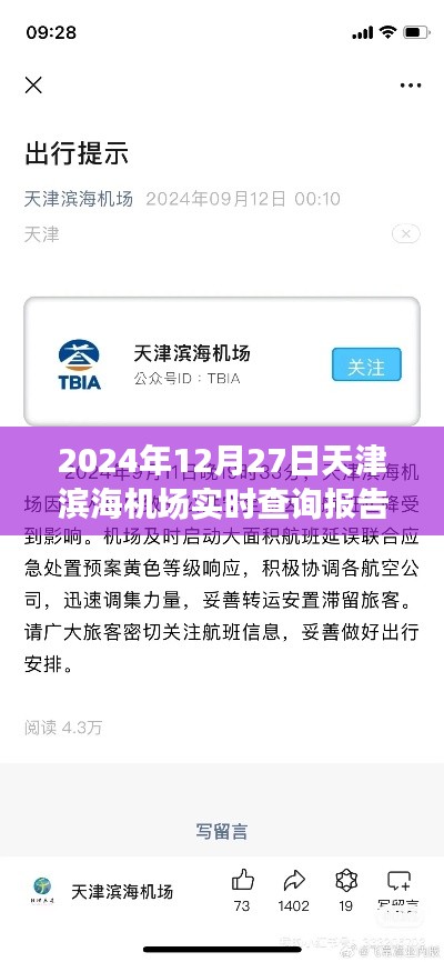天津濱海機(jī)場航班實時查詢報告，2024年12月27日動態(tài)更新
