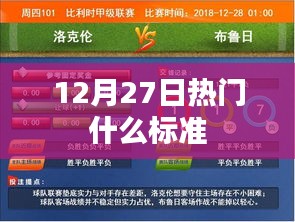 最新熱門標準解析，12月27日標準大盤點