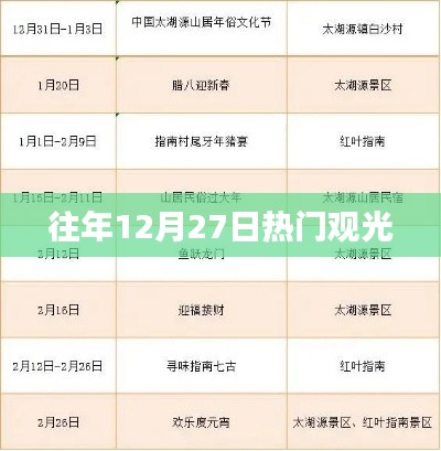 往年12月27日熱門觀光景點(diǎn)盤點(diǎn)