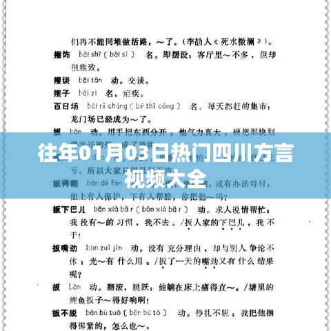 四川方言視頻精選，歷年一月三日熱門盤點(diǎn)