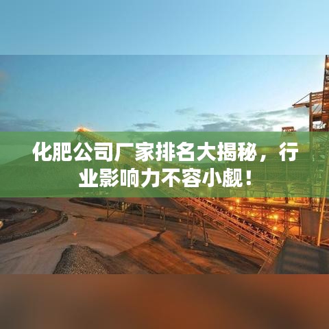 化肥公司廠家排名大揭秘，行業(yè)影響力不容小覷！