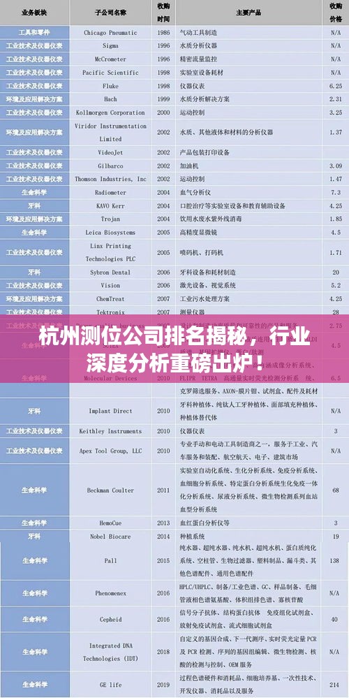 杭州測位公司排名揭秘，行業(yè)深度分析重磅出爐！