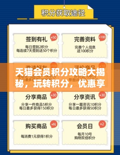 天貓會(huì)員積分攻略大揭秘，玩轉(zhuǎn)積分，優(yōu)惠享不停！