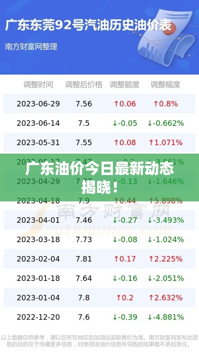 廣東油價今日最新動態(tài)揭曉！