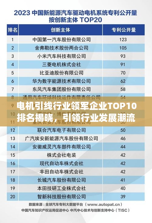 電機(jī)引線行業(yè)領(lǐng)軍企業(yè)TOP10排名揭曉，引領(lǐng)行業(yè)發(fā)展潮流