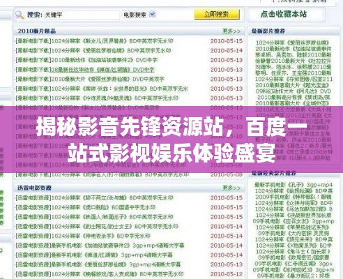 揭秘影音先鋒資源站，百度一站式影視娛樂體驗(yàn)盛宴