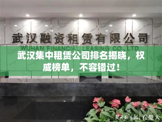 武漢集中租賃公司排名揭曉，權(quán)威榜單，不容錯(cuò)過(guò)！
