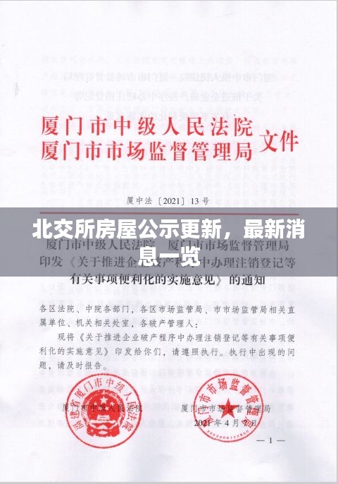 北交所房屋公示更新，最新消息一覽