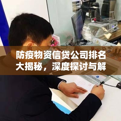 防疫物資信貸公司排名大揭秘，深度探討與解析