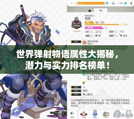 世界彈射物語屬性大揭秘，潛力與實力排名榜單！