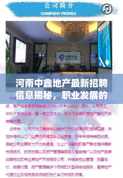 河南中鑫地產(chǎn)最新招聘信息揭秘，職業(yè)發(fā)展的理想新天地