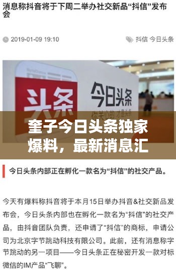 奎子今日頭條獨(dú)家爆料，最新消息匯總