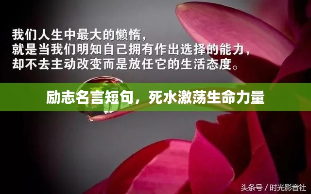 勵志名言短句，死水激蕩生命力量