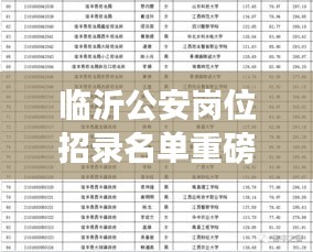 臨沂公安崗位招錄名單重磅更新！最新公布名單揭曉