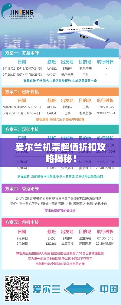 愛爾蘭機票超值折扣攻略揭秘！