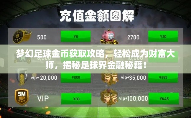 夢幻足球金幣獲取攻略，輕松成為財富大師，揭秘足球界金融秘籍！