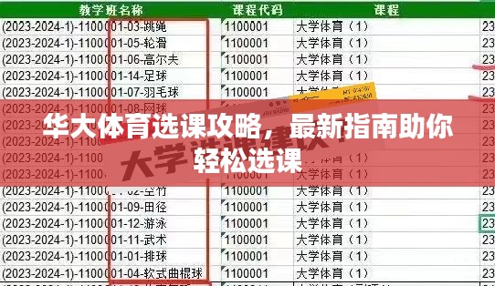 華大體育選課攻略，最新指南助你輕松選課