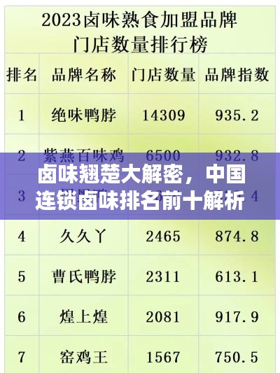 鹵味翹楚大解密，中國連鎖鹵味排名前十解析