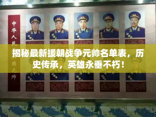 揭秘最新援朝戰(zhàn)爭元帥名單表，歷史傳承，英雄永垂不朽！